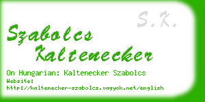 szabolcs kaltenecker business card